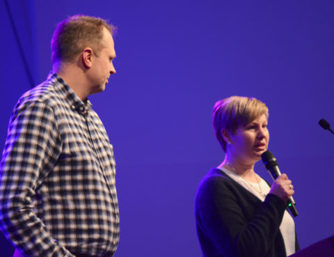 Felles kveldsmøte i Lista misjonskirke. Jan Erik og Anne Siv Unhammer taler.